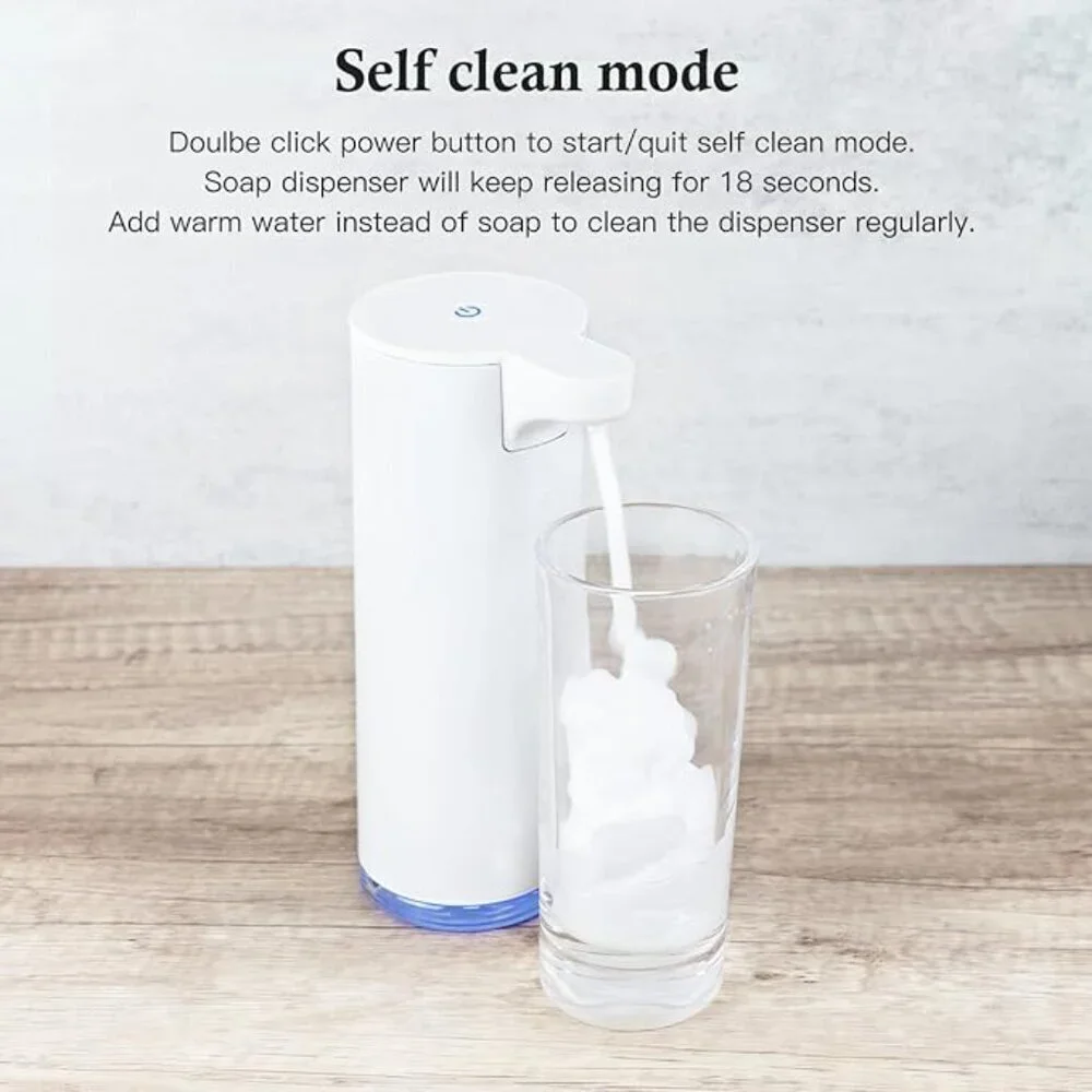 Automatic Foaming Soap Dispenser Rechargeable Stainless Steel 9oz White Open Box